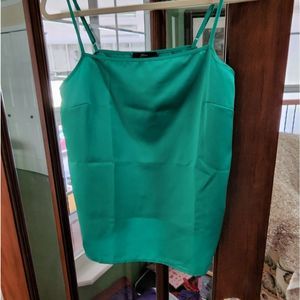 NWT sz M J Crew Emerald Green Matte Satin Cami